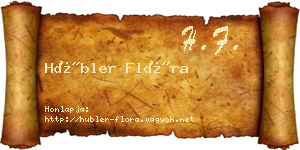 Hübler Flóra névjegykártya